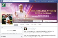 Tak vypadá aktuálně stránka Fanklubu Petry Kvitové na facebooku