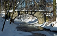 Řeka Třebovka v zimě