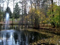 Vodotrysk v podzimním parku