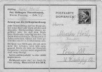 Zvláštní dopisnice vydaná pro vězně Malé pevnosti v Terezíně