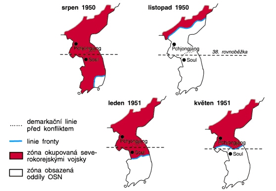 Následky tříleté války
frustrují Korejce dodnes