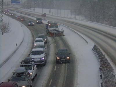 dopravní kalamita před kruhákem.