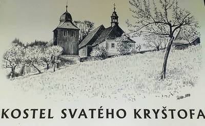 Kostel sv. Kryštofa stojí v obci na kopci