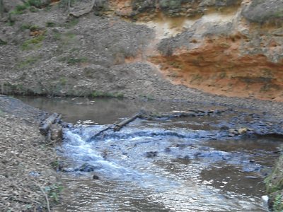 Řeka pod pískovcovou stěnou