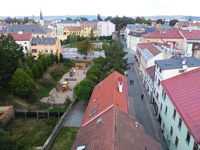 Pohled k parku Gustava Mahlera