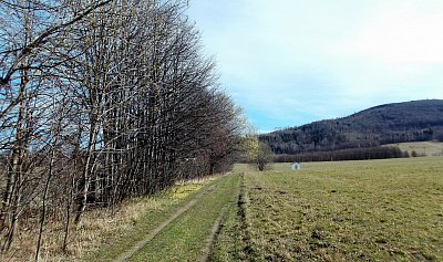 Cesta podél hřbitovní zdi