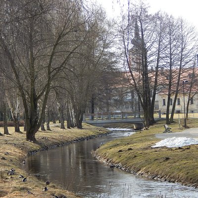 Potok Dračice v parku