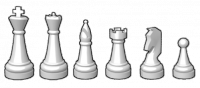 Šachové figury: Král, dáma střelec, věž, jezdec, pěšec