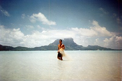 Rybář na Bora Bora
