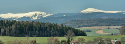 Krkonoše od Červeného Kostelce