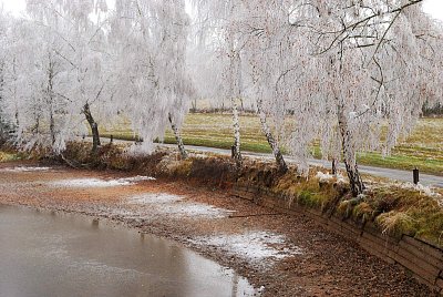 Námraza u rybníku Balaton
