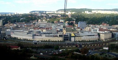 Centrum Ústí nad Labem z vyhlídky Větruše