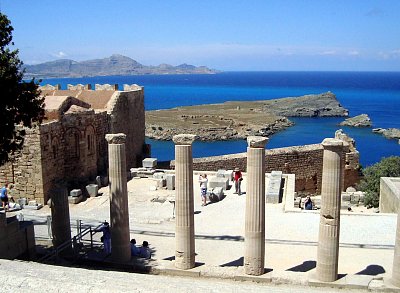 Ostrov Rhodos. Antická akropole města Lindos.