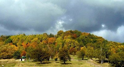 Na louce nad městem.