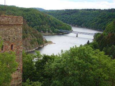 Vranovská přehrada z hradu Bítov