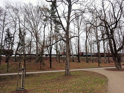 Vlak projíždí Stromovkou