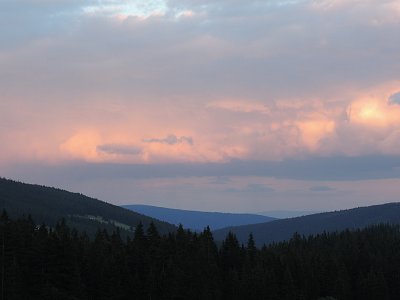 červánky po západu slunce v Modrém Dole  v Krkonoších