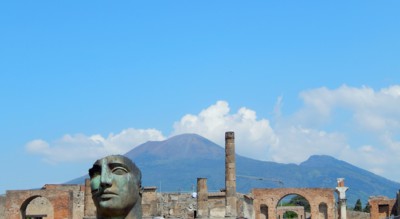 Pompeje. Cíl výstupu - hora Vesuv.