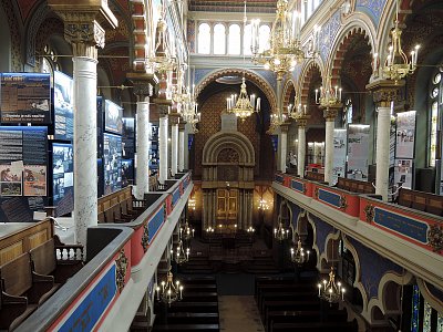 Vnitřek Jeruzalémské synagogy v Jeruzalémské ulici v Praze