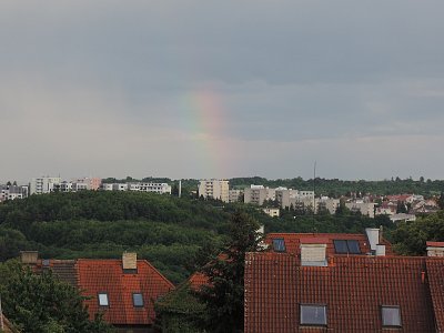 Duha nad Barrandovem dnes večer