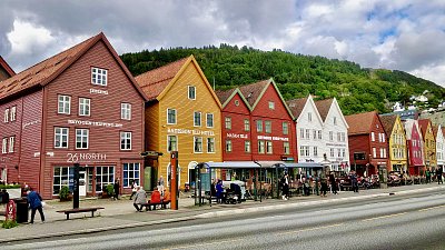 Domy v Bergenu v Norsku