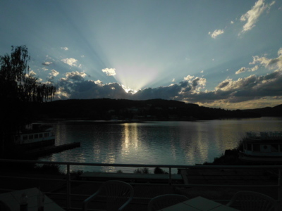 Západ nad brněnskou přehradou