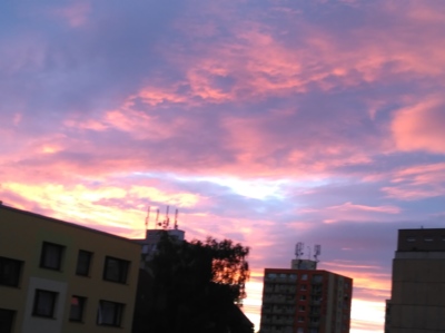 Dnešní zapad slunce nad Vlašimí.