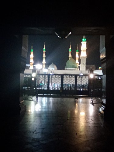Mešita Nawabi s hrobkou proroka Mohameda v Medině