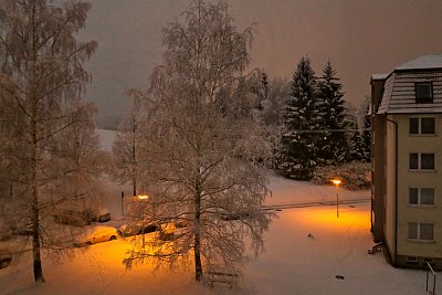 Večerní pohled z okna