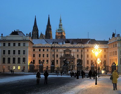 Vánoční atmosféra na Hradčanském náměstí
