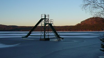 Máchovo jezero v lednu