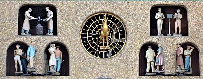 Část Olomouckého orloje s postavičkami