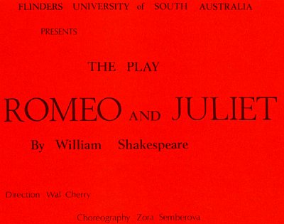 Plakát na balet Romeo a Julie na Flinders University v provedení studentů madam Zory.jpg