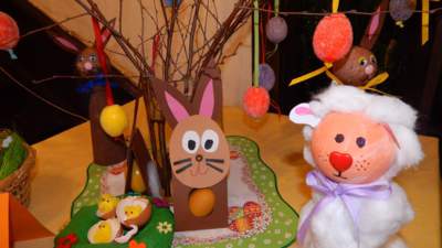 Velikonoční výzdoba od dětí z MŠ