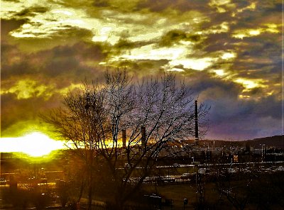 Východ slunce nad Škodovkou