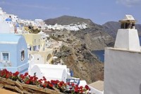 Bílá a modrá - Santorini v květu