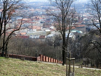 výhled na Prahu ze zahrady Kinských