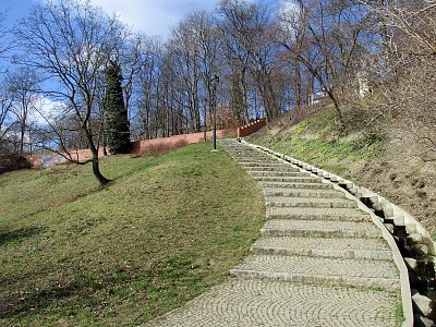 schody v zahradě