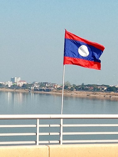 Most přátelství, hranice Laosu s Thajskem