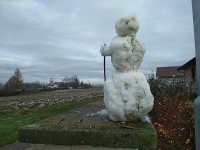 letošní opravdu sněhový sněhulák-u sousedů