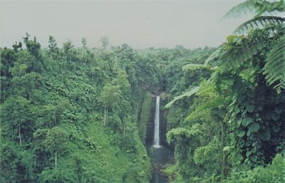 Samoa - vodopád ve vnitrozemí Upolu