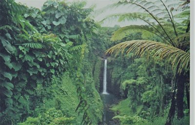 Samoa - vodopád ve vnitrozemí Upolu