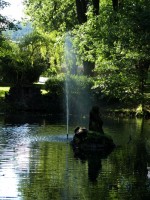 Vodotrysk v jezírku krásného parku nazvaném Javorka