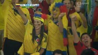 Radost kolumbijských fanoušků v Brazílii
