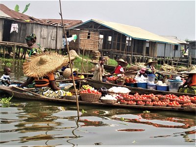 Benin, jezerní vesnice Ganvié