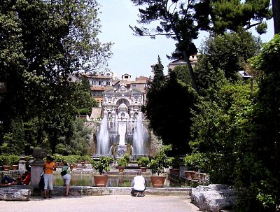 Hrající fontána varhan, Villa d´Este, Tivoli.