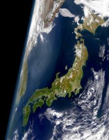 Satelitní snímek Japonska z roku 1999