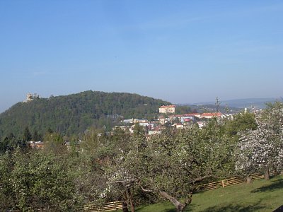 Zde je vidět boskovický hrad a zámek