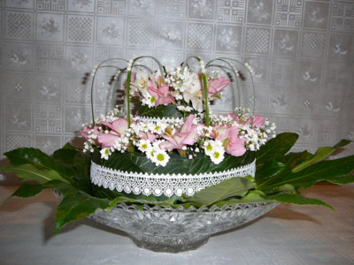 Svatební květinový dort...