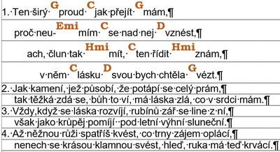 Ten širý proud text v češtině G dur